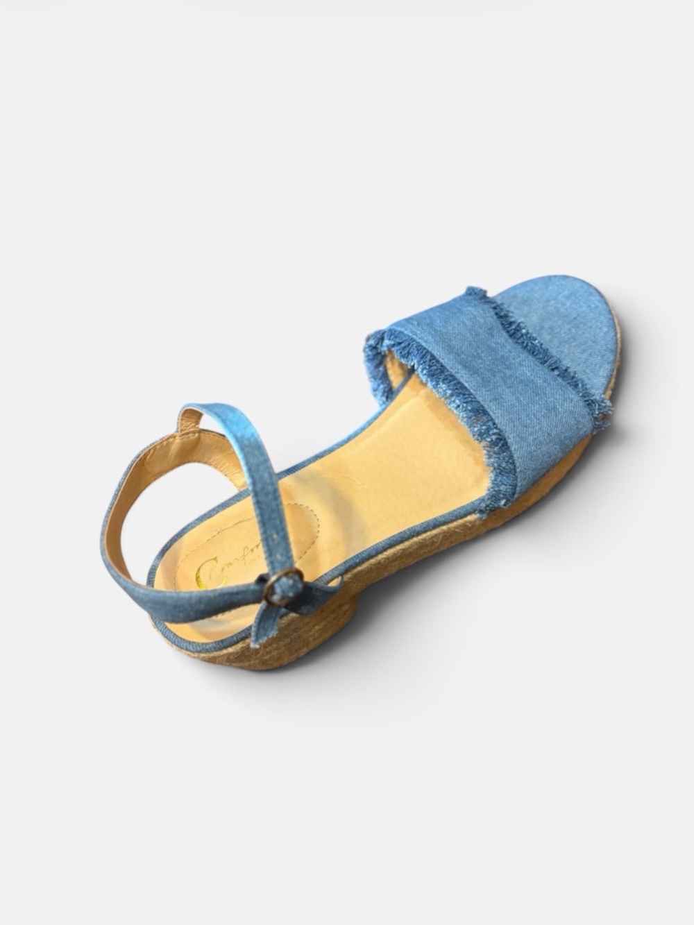 Denim Blue Denim Wedge Sandals - Women